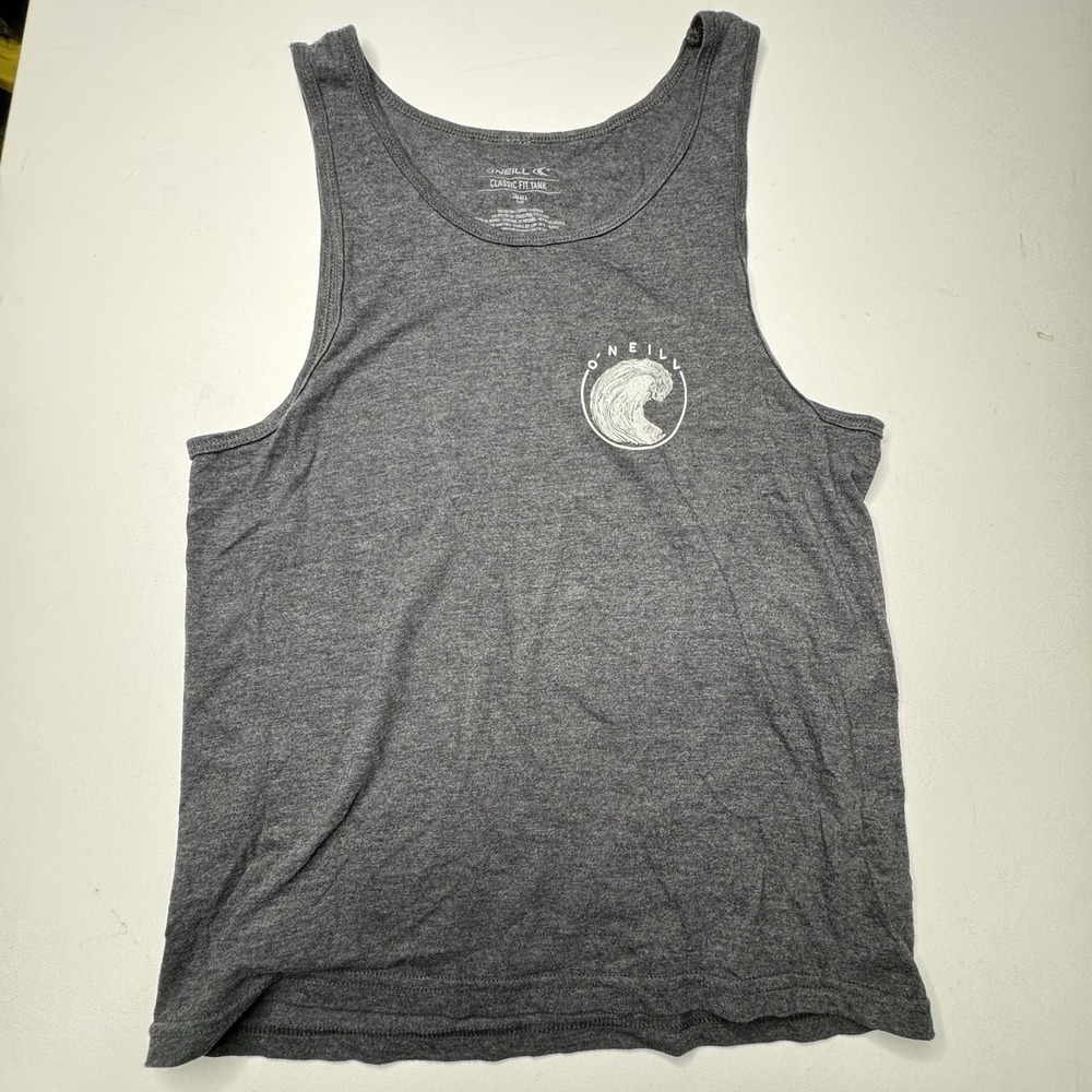 O'Neill Classic Fit Tank Top Gray Wave Graphic Sleeveless Men's Small Surf